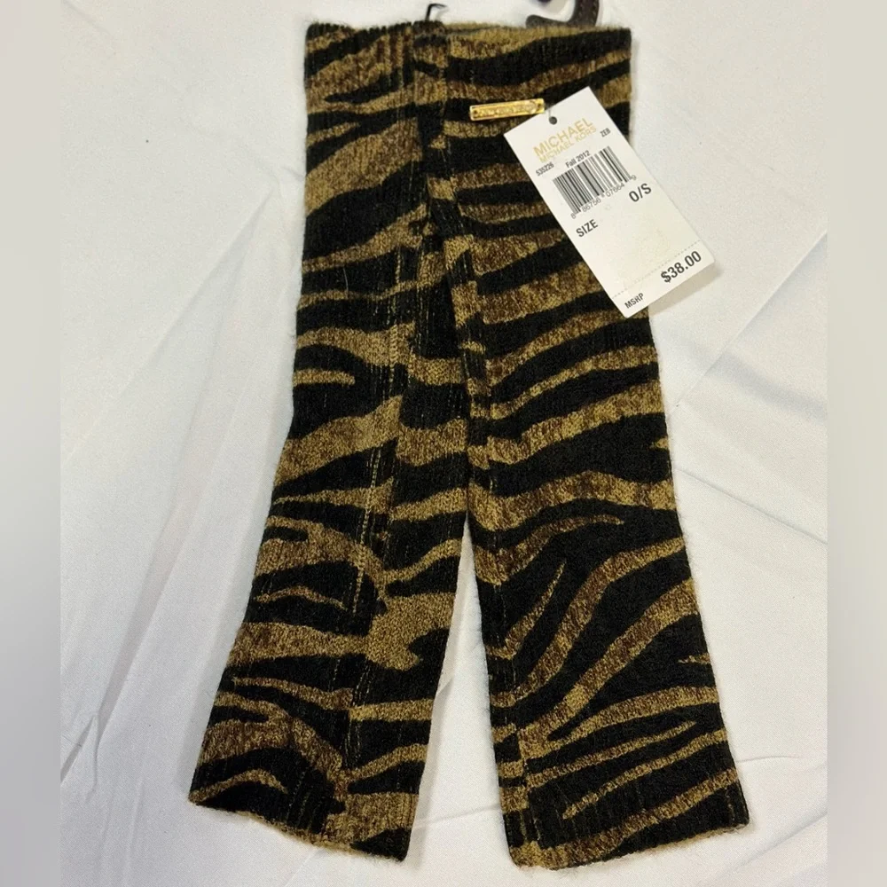 Michael Michael Kors Tiger Print Arm Warmers Black And Brown Size O/S NWT